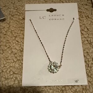 LC Lauren Conrad Silver Necklace with Light Gem